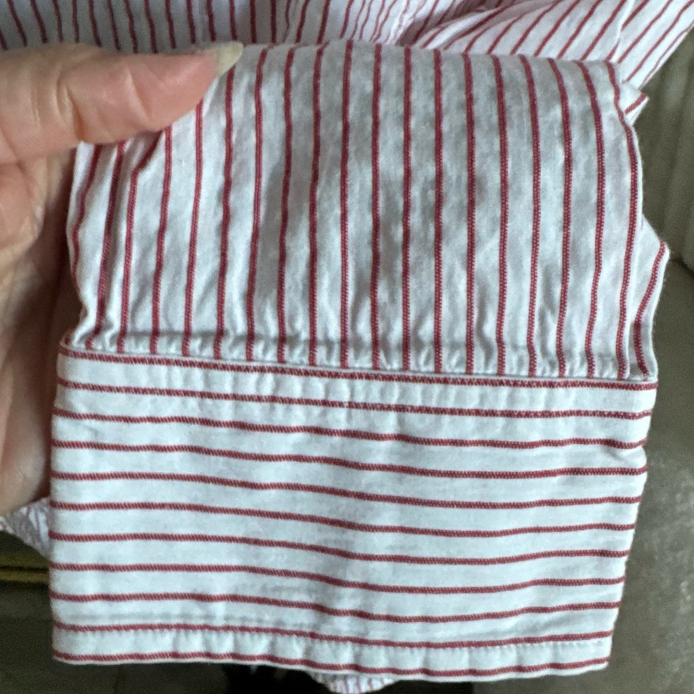 Jones New York White Shirt with Red Pinstripes - Picture 8 of 9